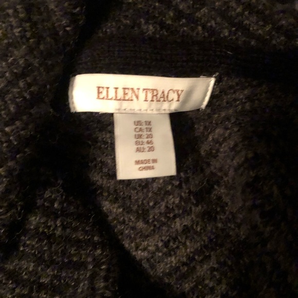 Ellen Tracy Gray and Black Sweater Jacket - side pockets - NWT - Picture 5 of 6